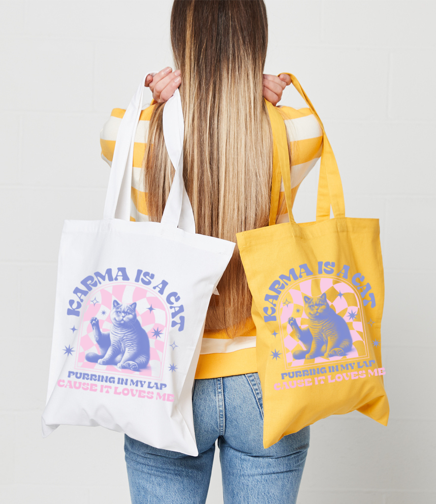 Karma is a Cat" Tote Bag