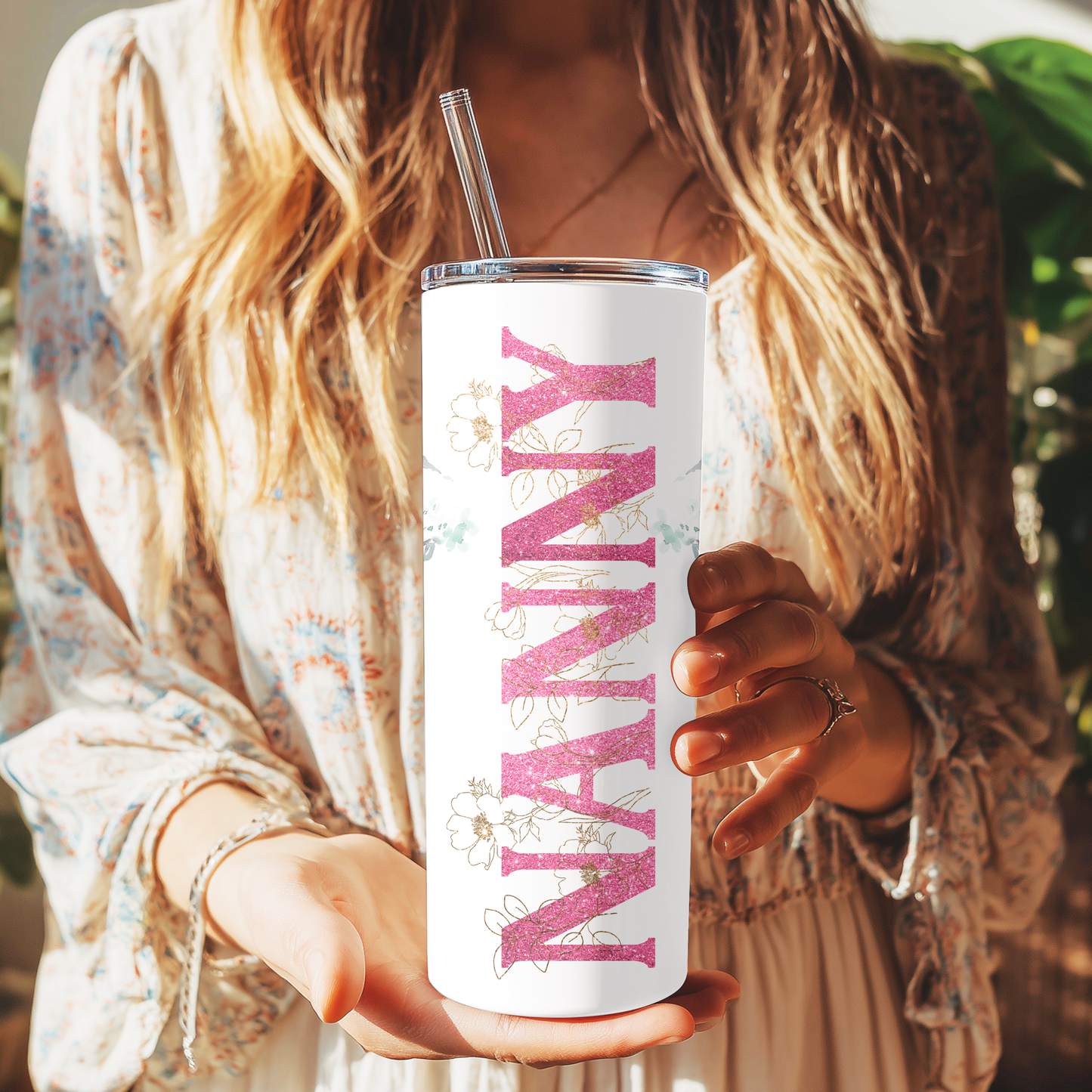 Floral Grandma/Nanny/Nana/Granny Tumbler