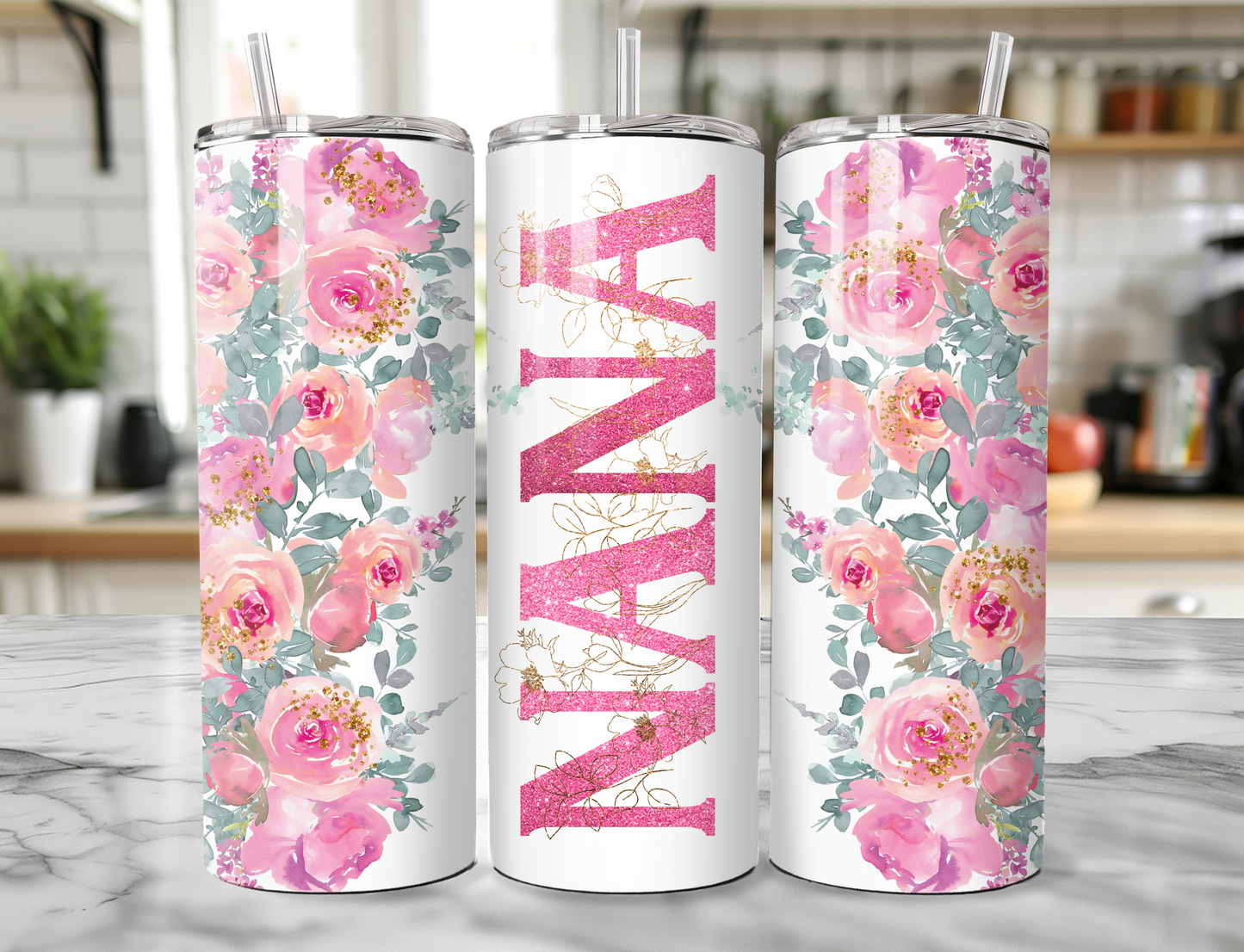 Floral Grandma/Nanny/Nana/Granny Tumbler