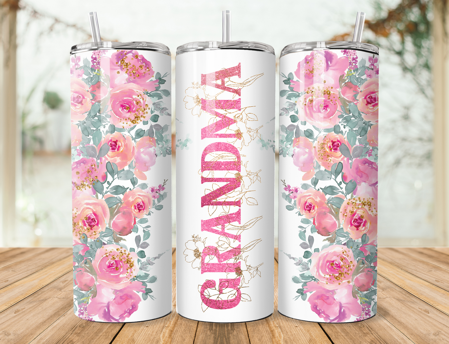 Floral Grandma/Nanny/Nana/Granny Tumbler