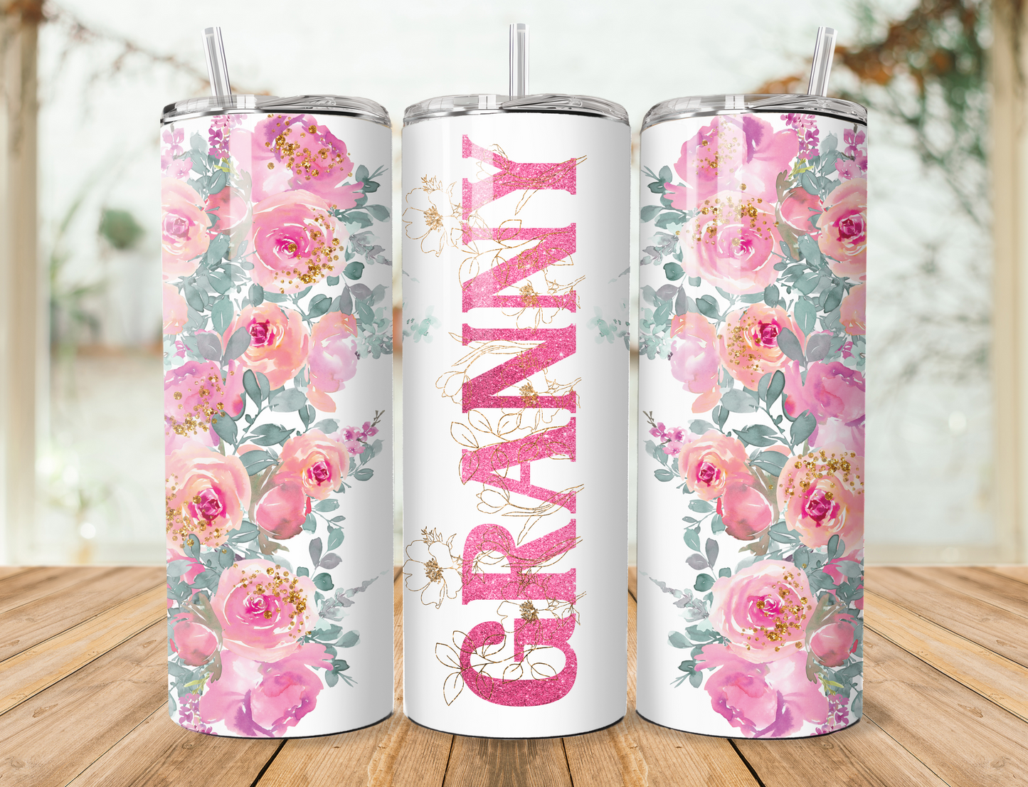 Floral Grandma/Nanny/Nana/Granny Tumbler