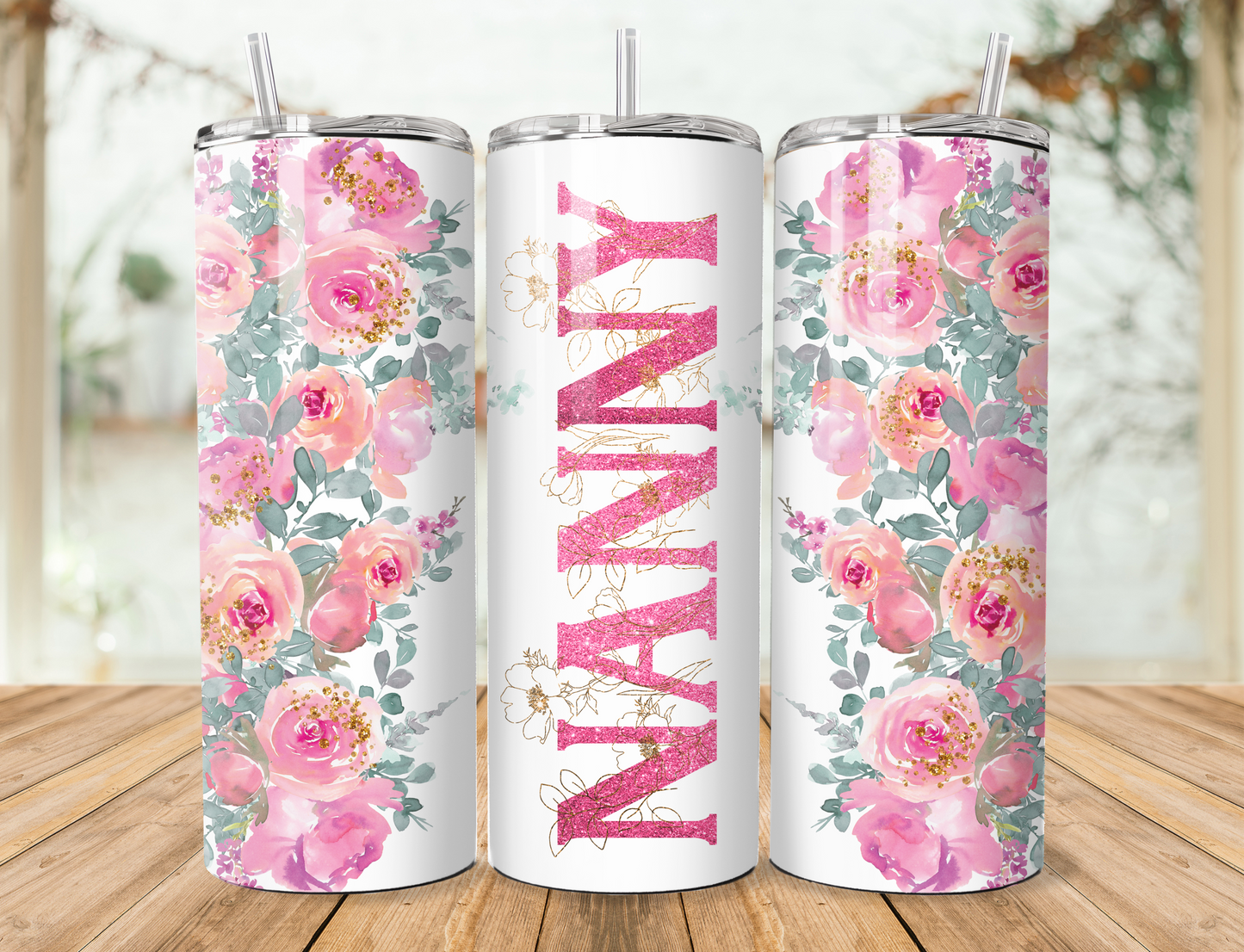 Floral Grandma/Nanny/Nana/Granny Tumbler