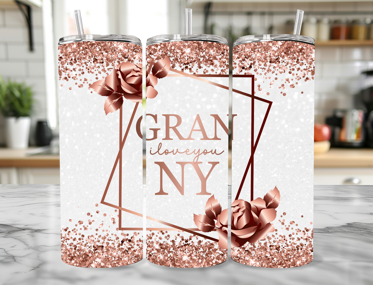 Rose Gold Grandma/Nanny/Nana/Granny Tumbler