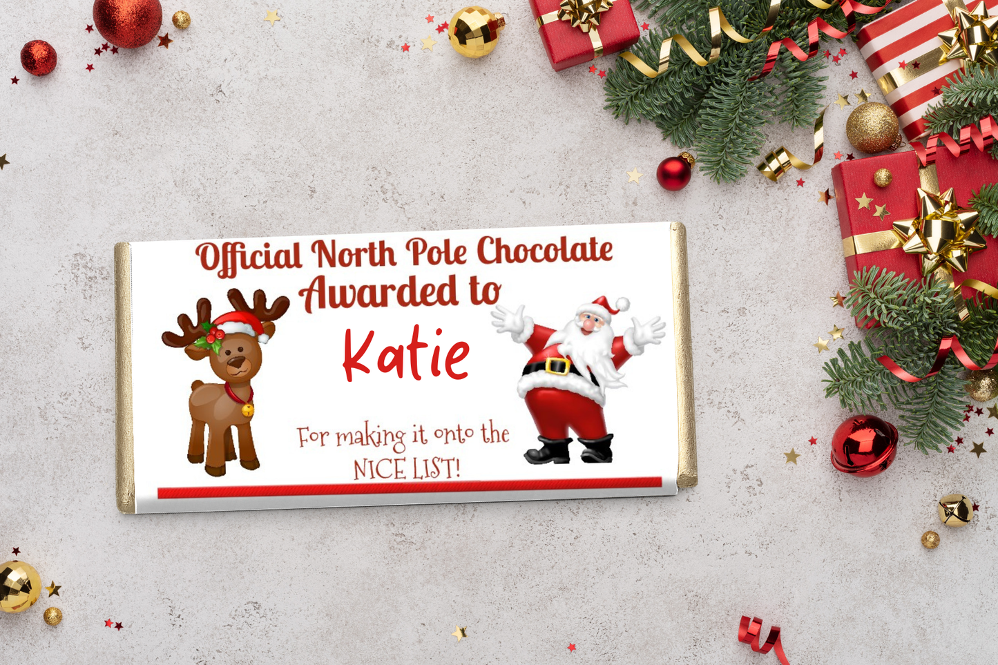 Personalised Nice List Chocolate Bar