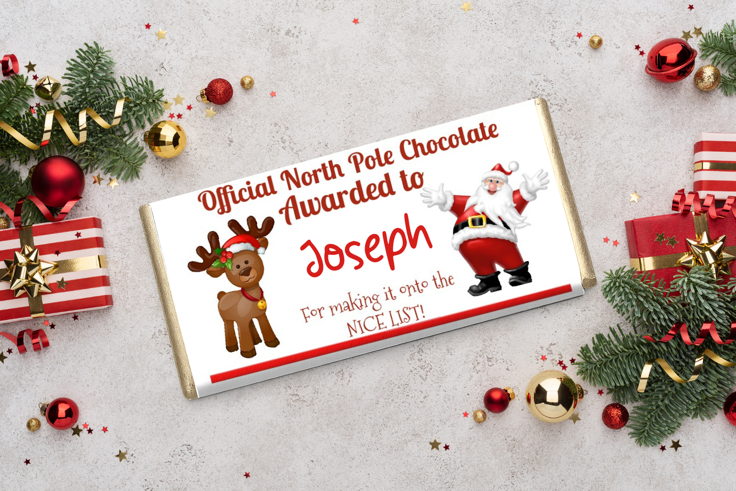 Personalised Nice List Chocolate Bar
