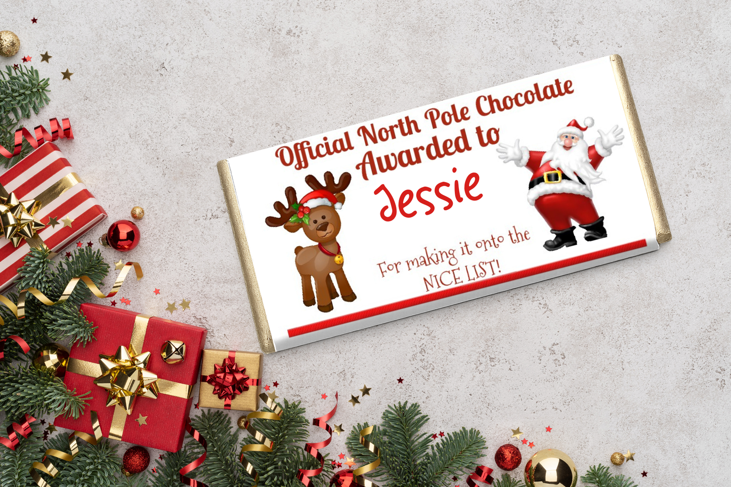 Personalised Nice List Chocolate Bar