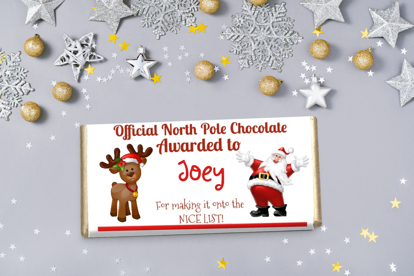 Personalised Nice List Chocolate Bar