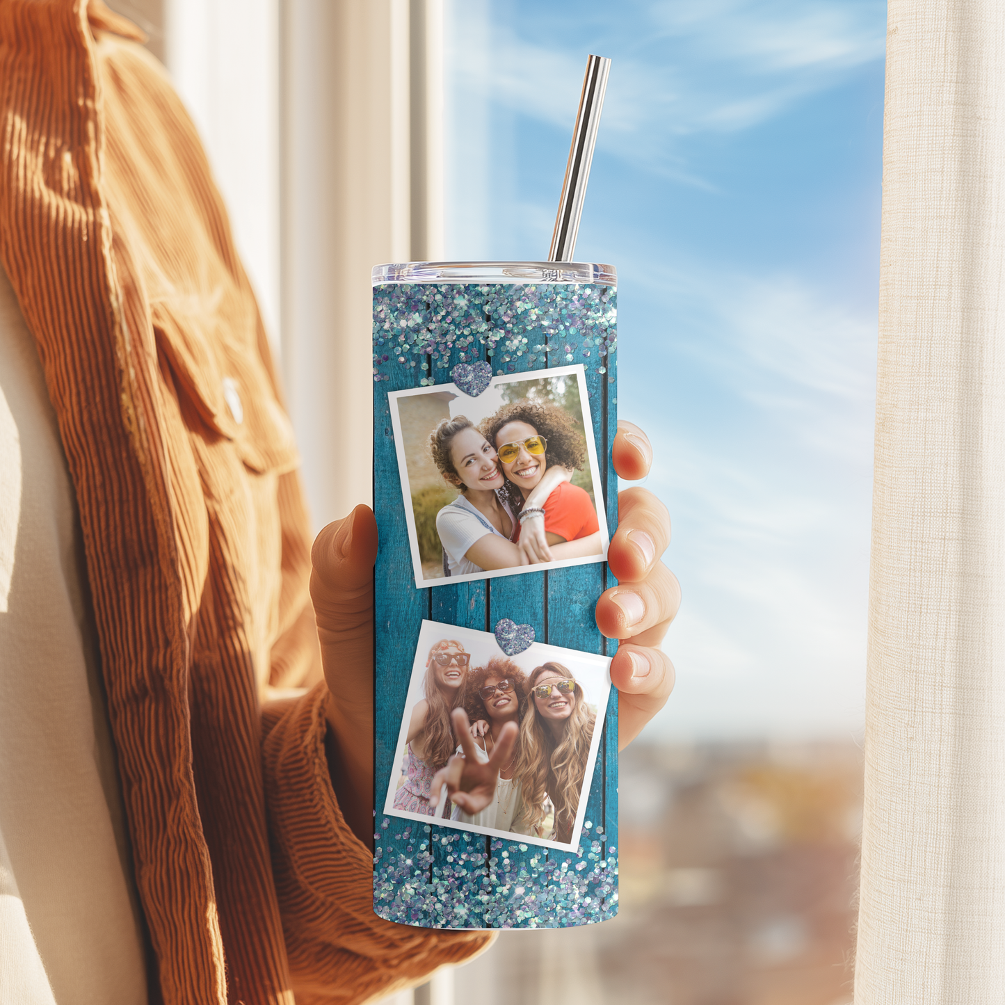 Personalised Photo Skinny Tumbler