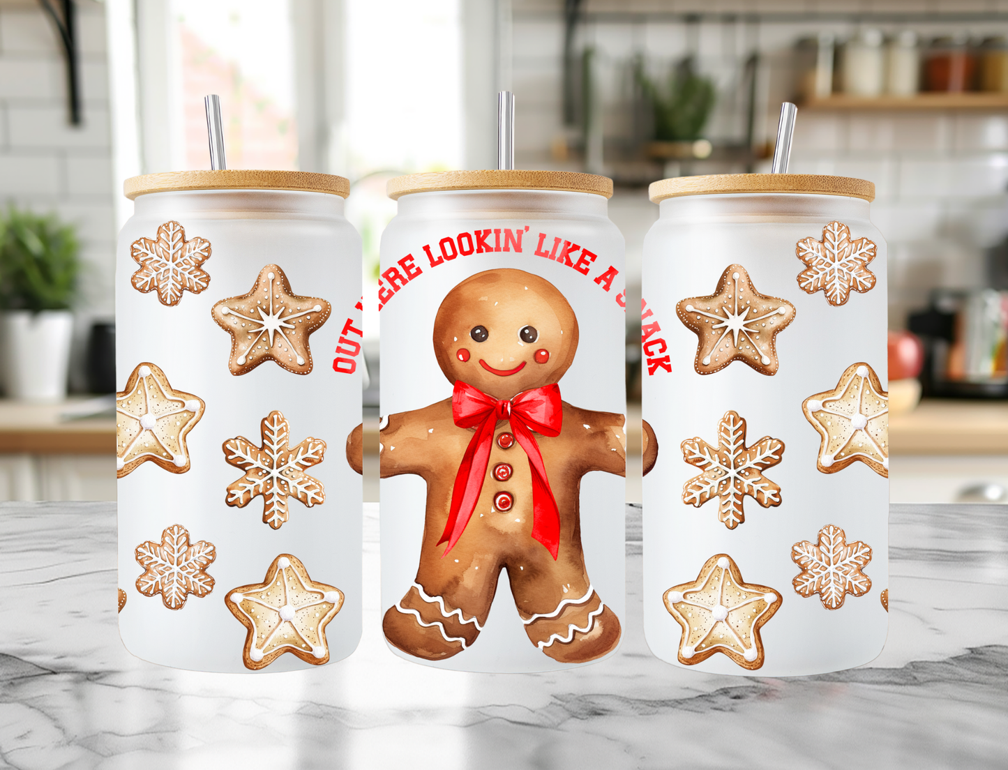 Red Gingerbread Frosted Libbey Can