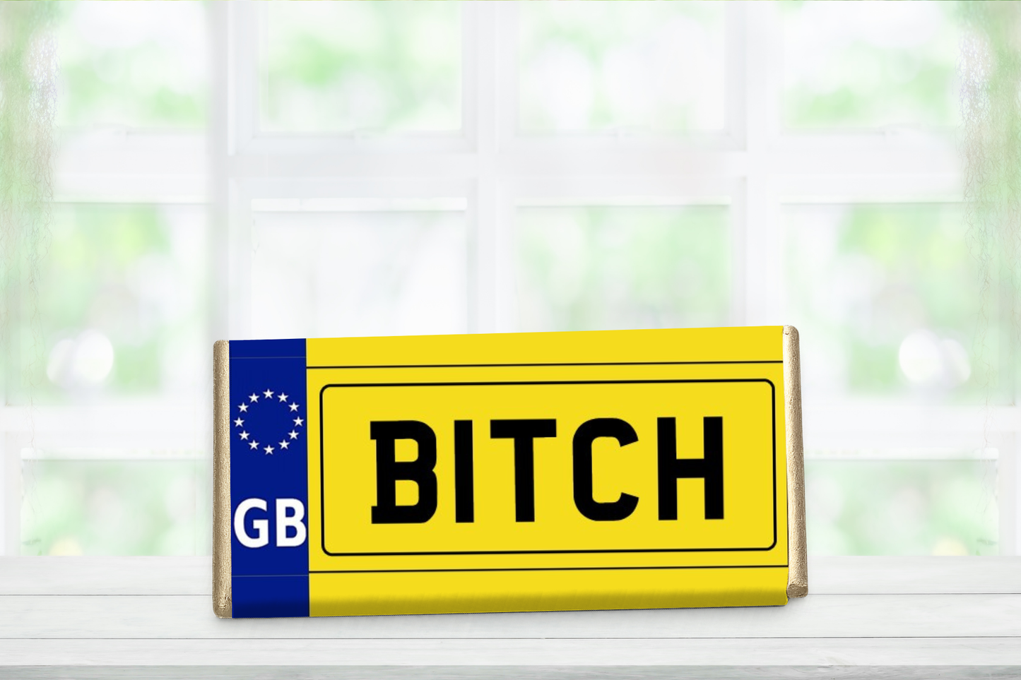Rude Number Plate Chocolate Bar or Wrapper