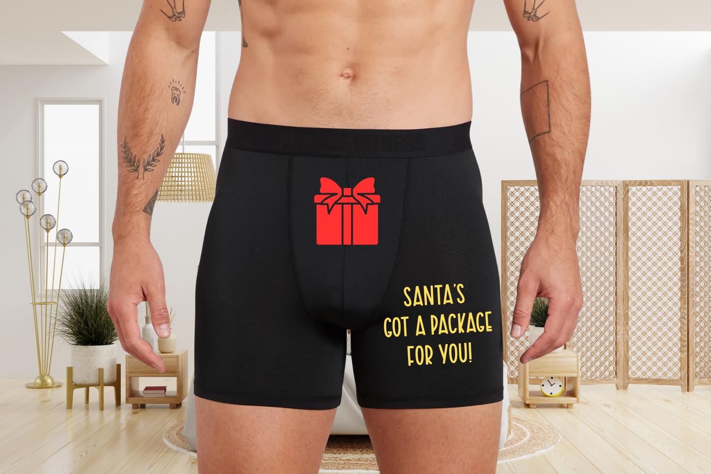 Funny Christmas Boxers - Santa's Got A Package