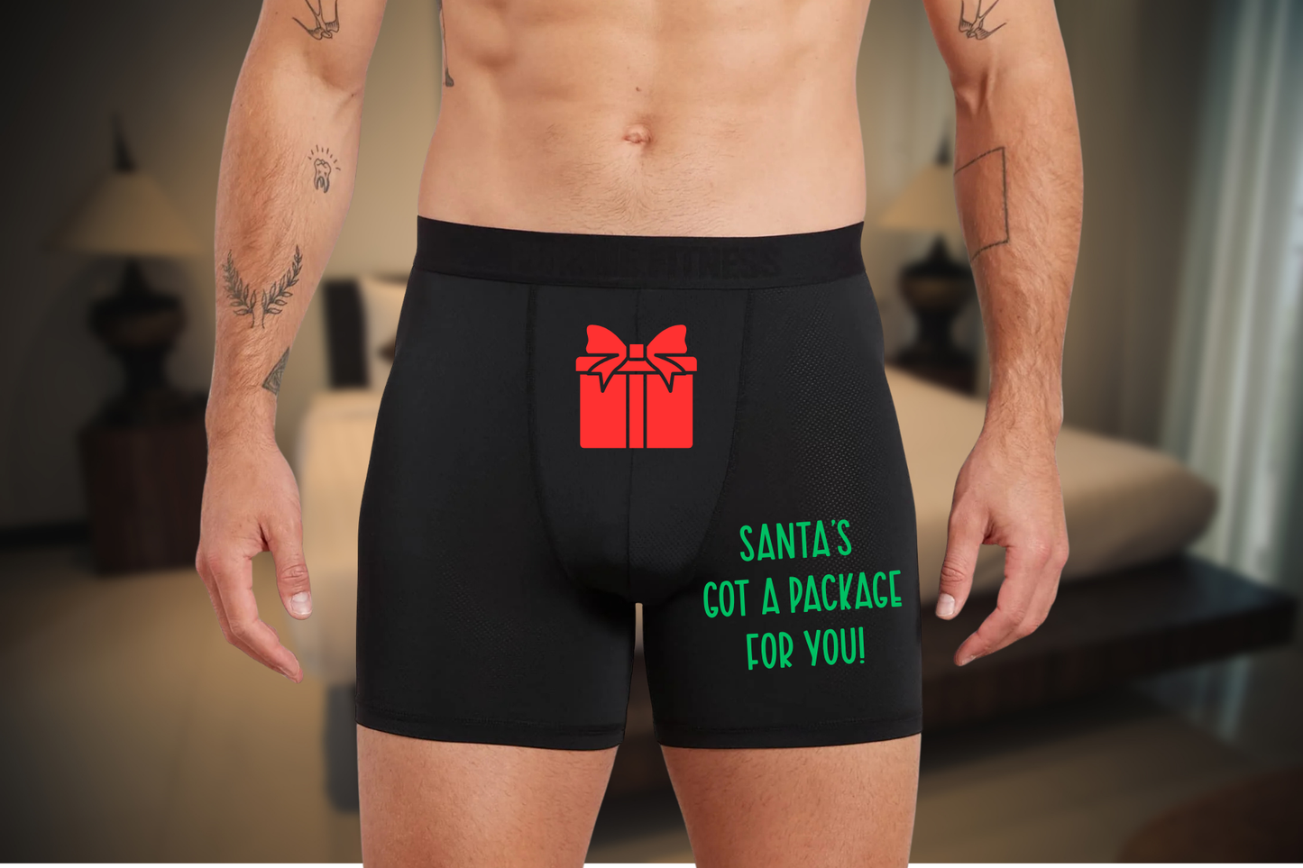 Funny Christmas Boxers - Santa's Got A Package