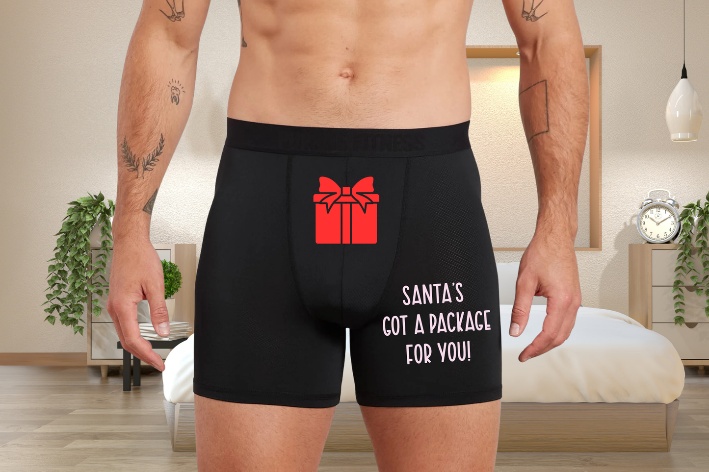 Funny Christmas Boxers - Santa's Got A Package