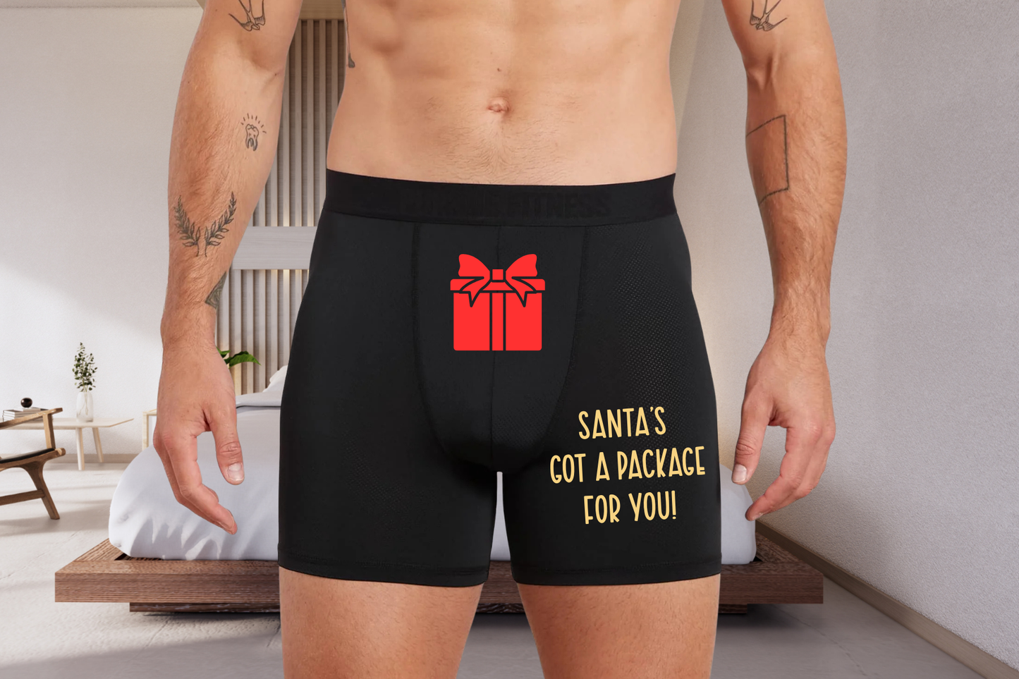 Funny Christmas Boxers - Santa's Got A Package