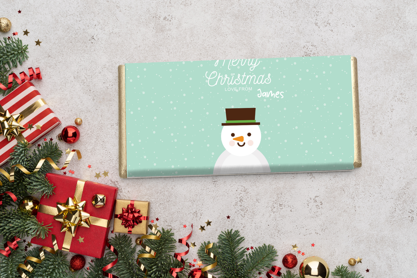 Personalised Christmas Chocolate Bar