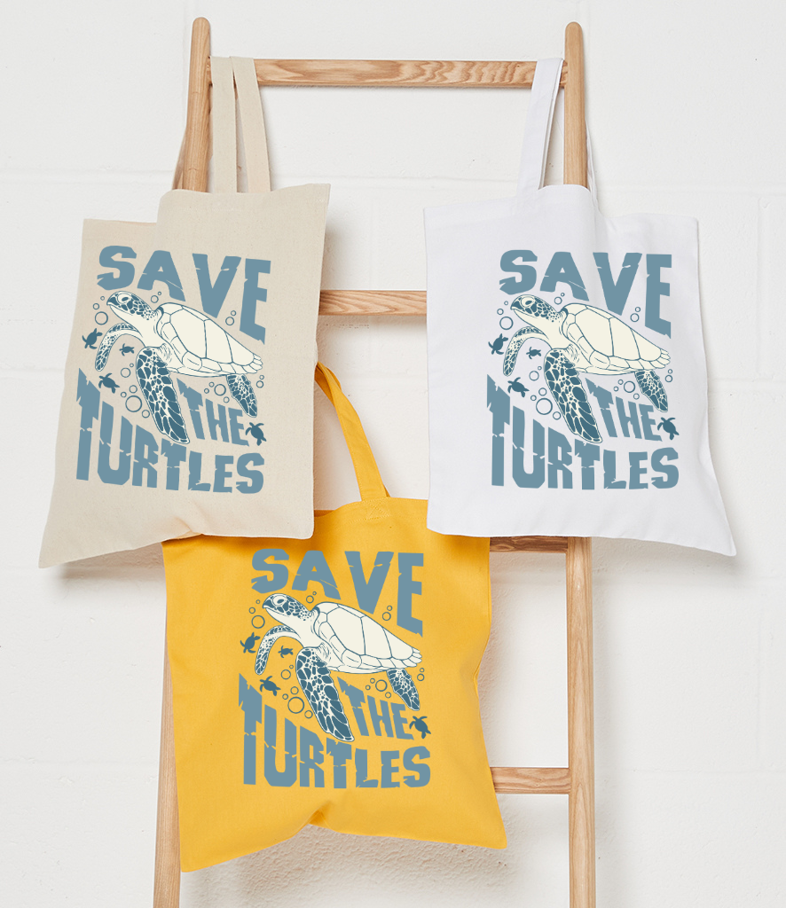 Save the Turtles Tote Bag