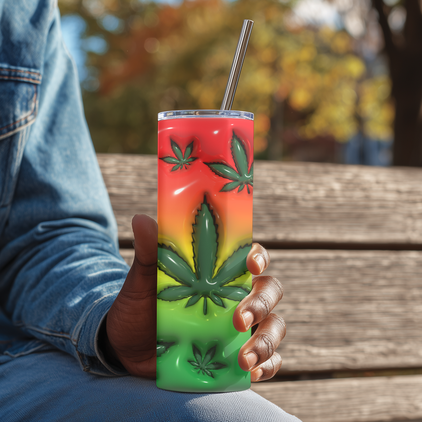 Marijuana 3D Skinny Tumbler