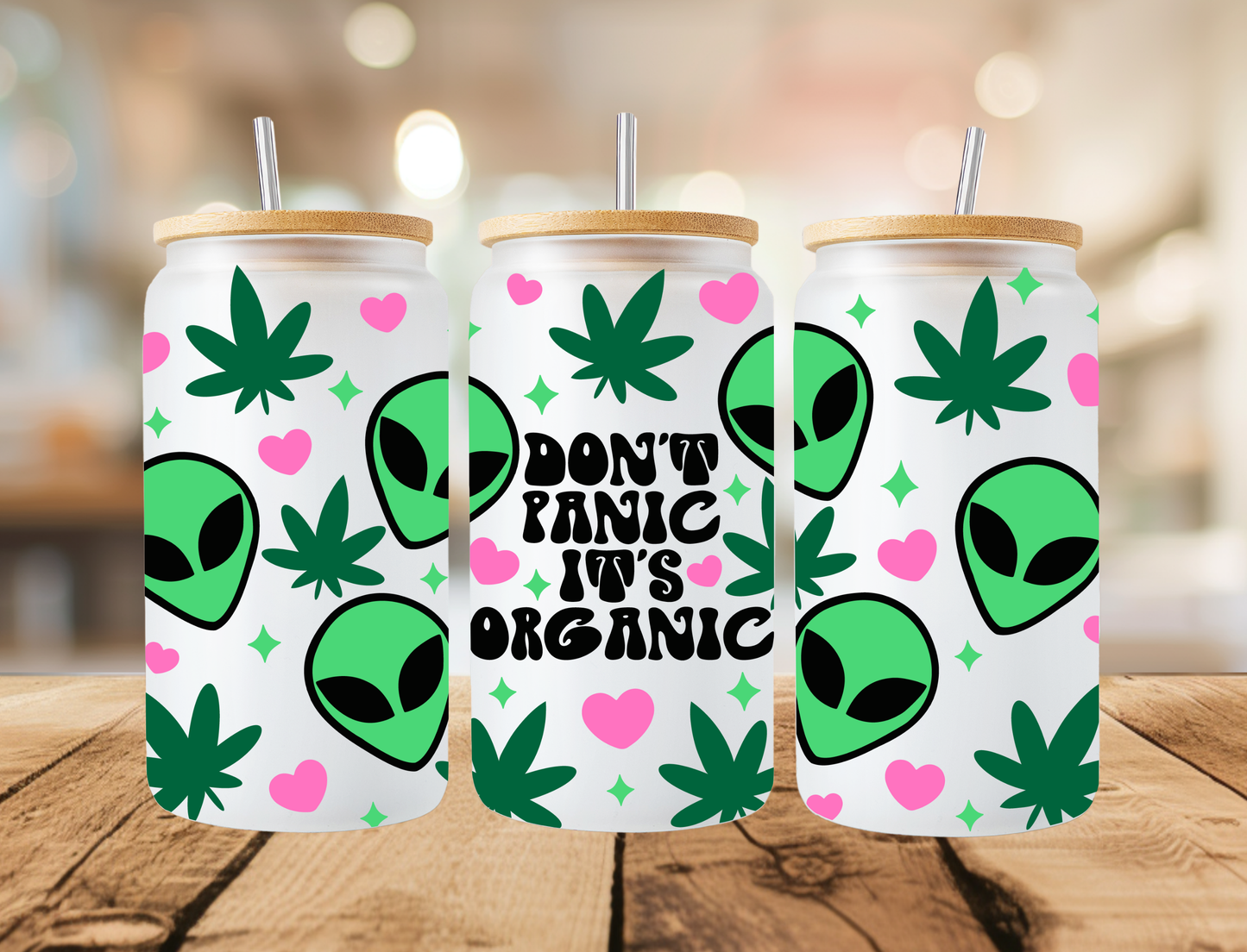 Don’t Panic It’s Organic 16oz Frosted Libbey Can