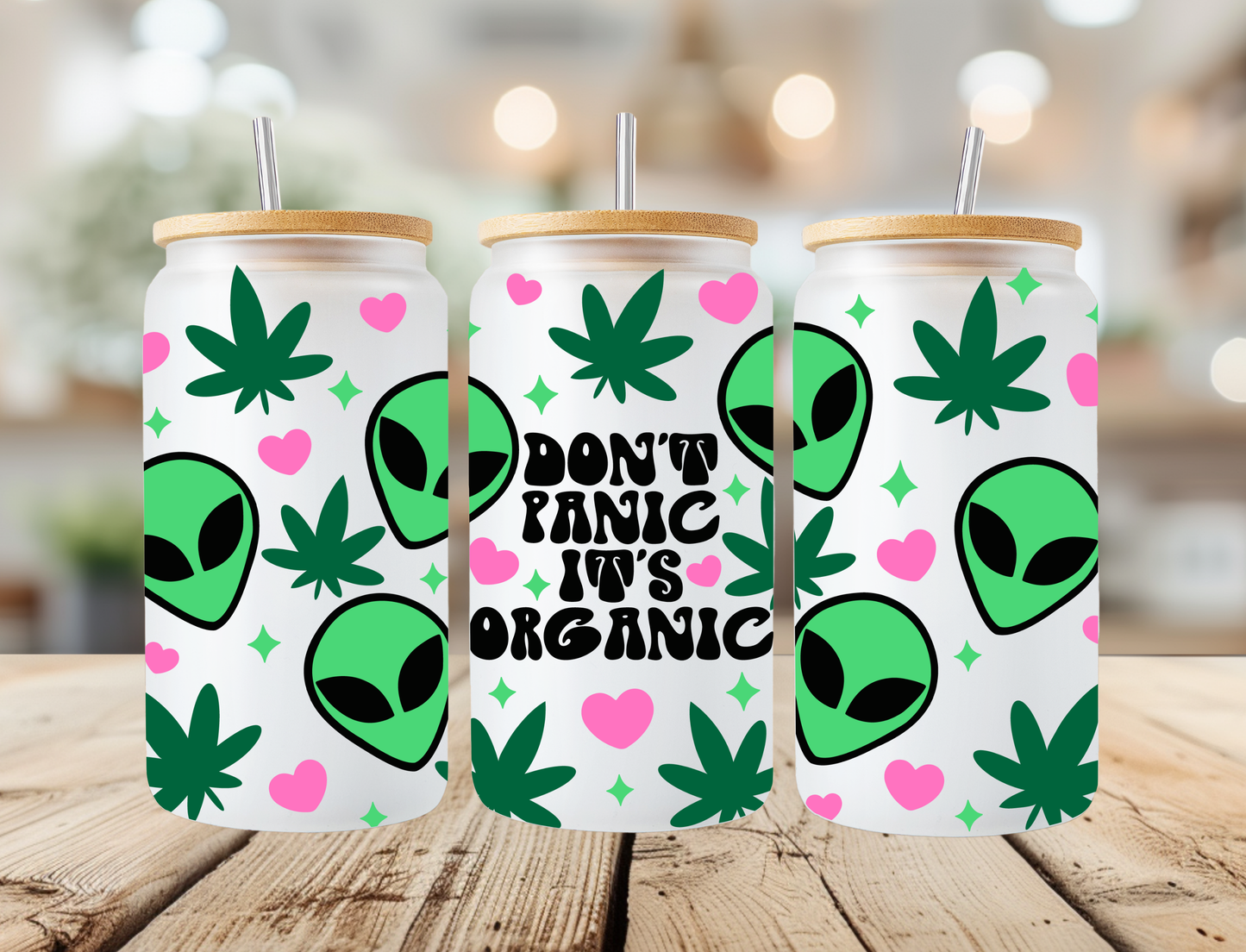 Don’t Panic It’s Organic 16oz Frosted Libbey Can