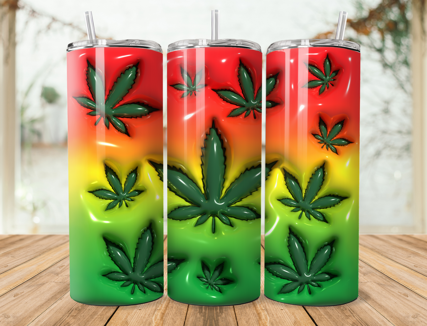Marijuana 3D Skinny Tumbler