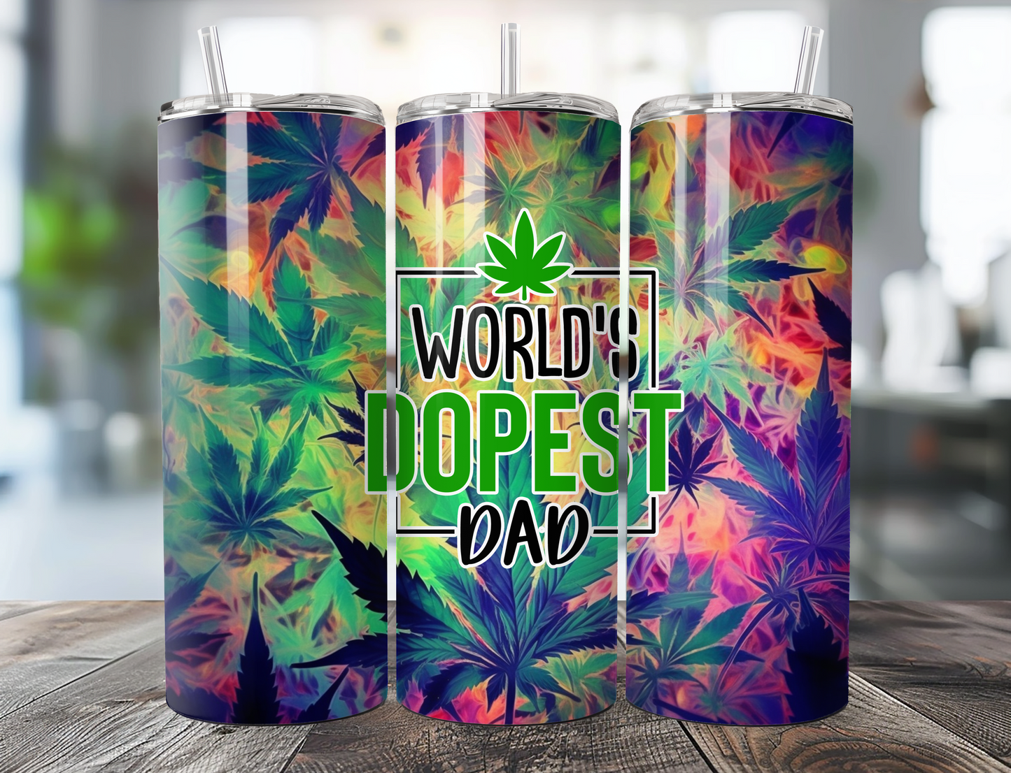 World's Dopest Dad Skinny Tumbler