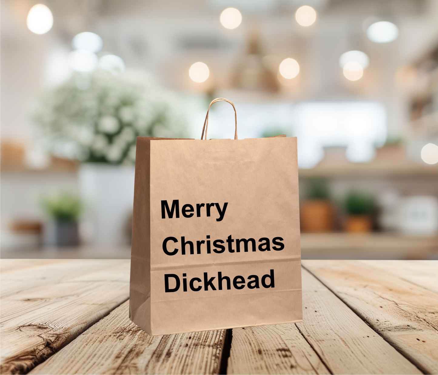 Funny Gift Bag – “Merry Christmas Dickhead”