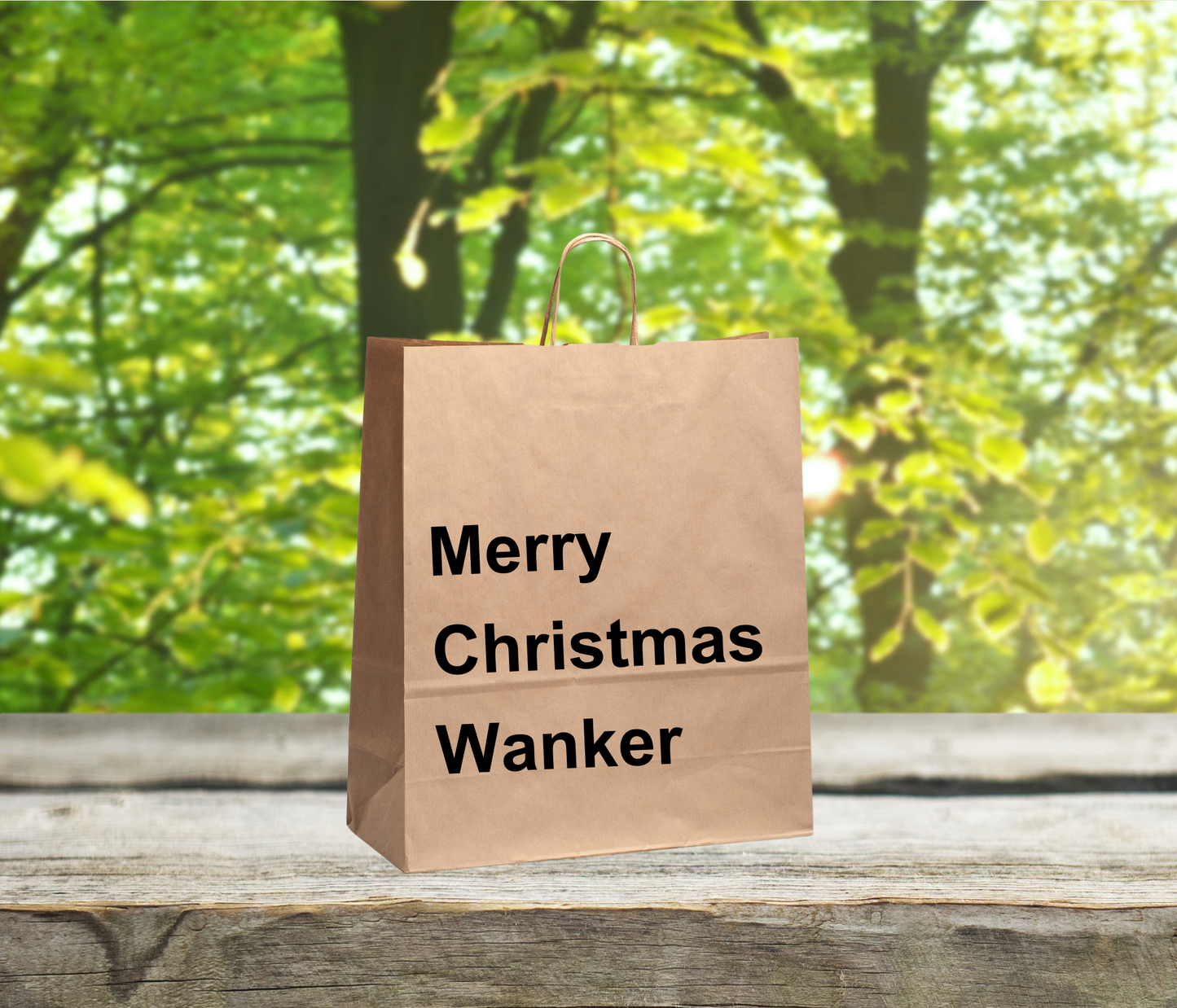 Funny Gift Bag – “Merry Christmas Wanker”
