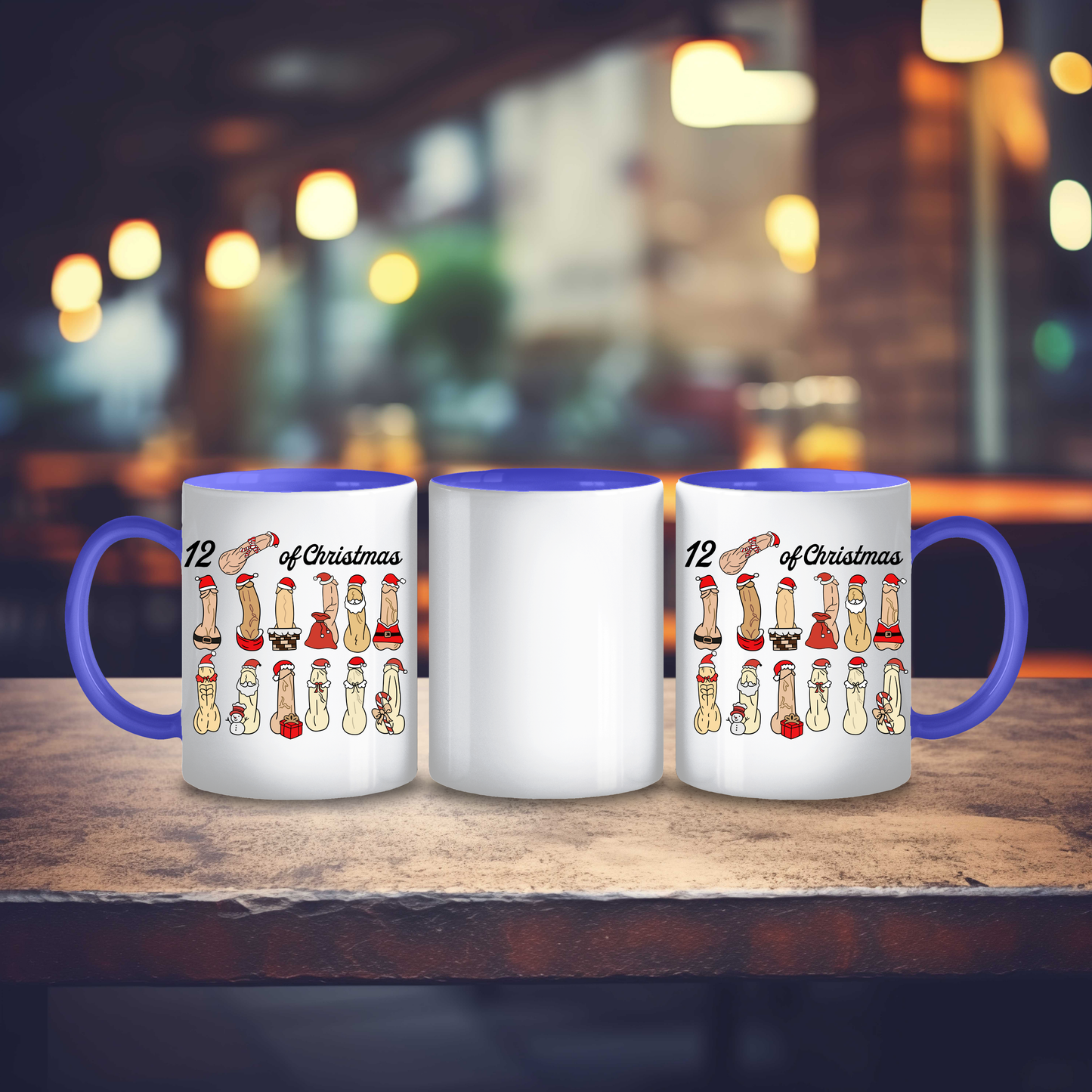 Funny 12 Days of Christmas Penis Mug