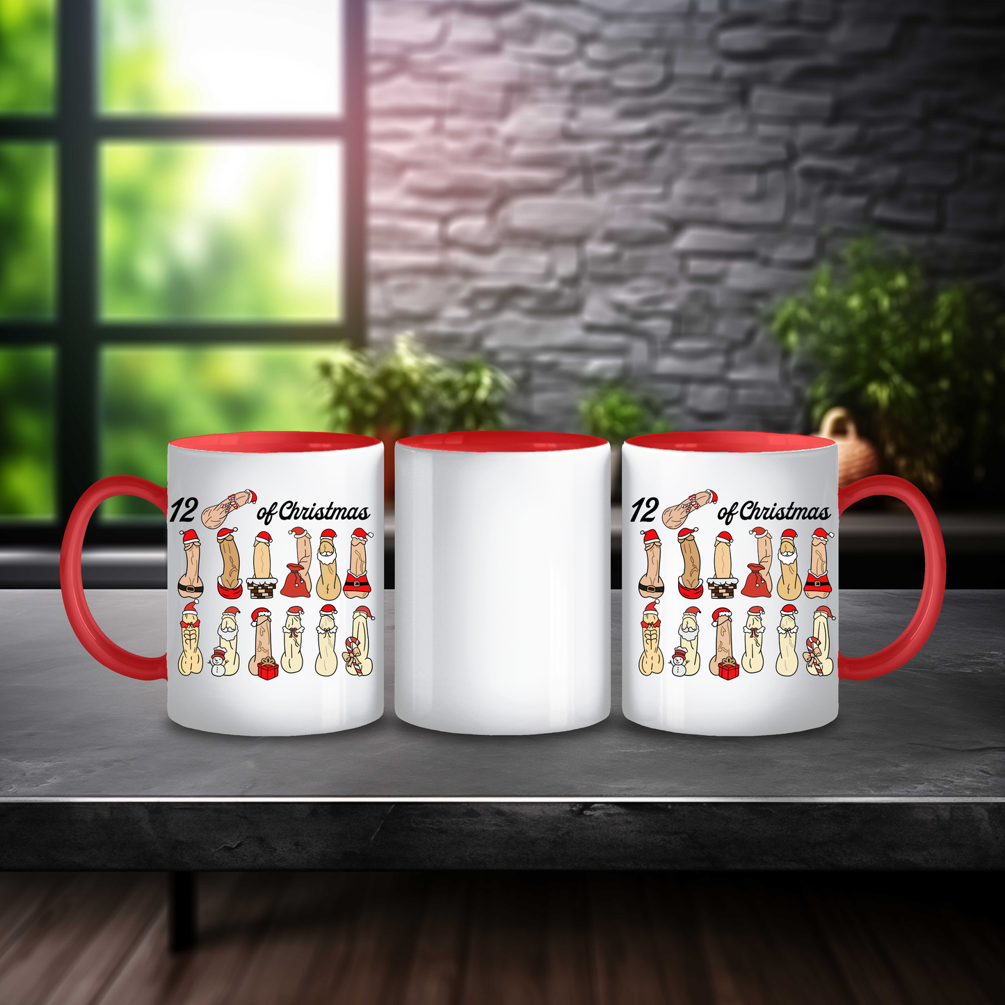 Funny 12 Days of Christmas Penis Mug