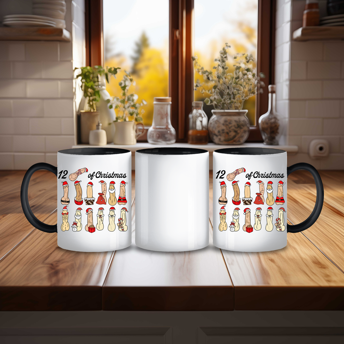 Funny 12 Days of Christmas Penis Mug