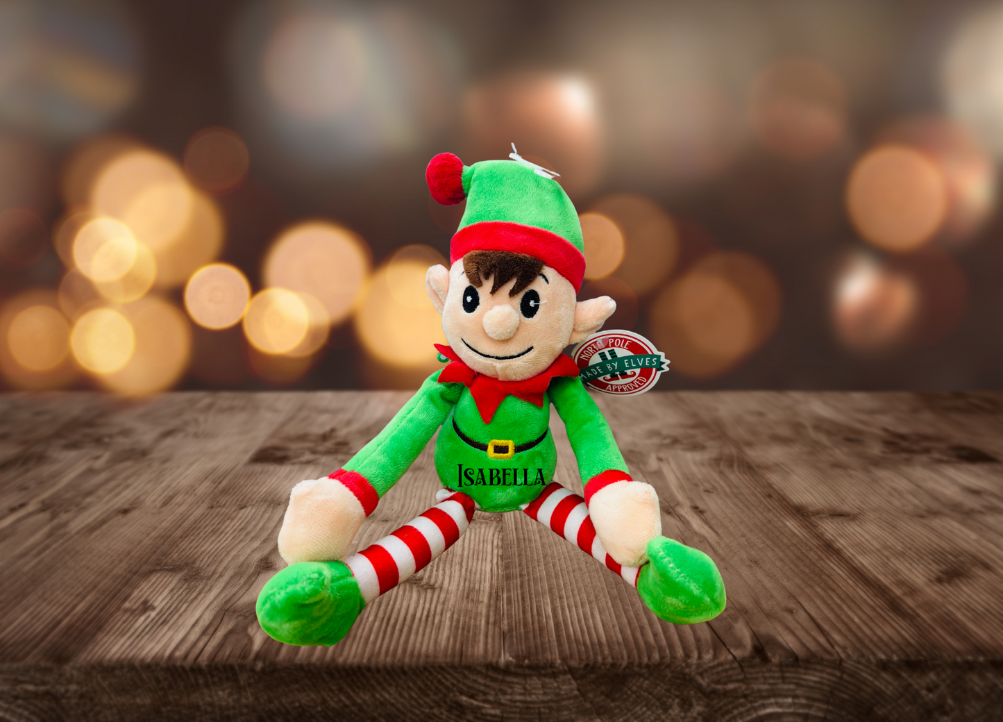 Personalised Elf Teddy – Red or Green Elf Designs