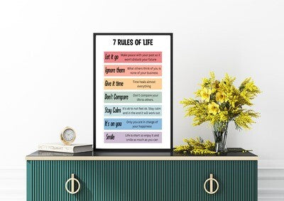 7 Rules of Life Print