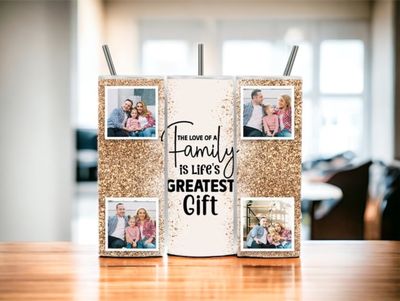Family Photos Skinny Tumbler