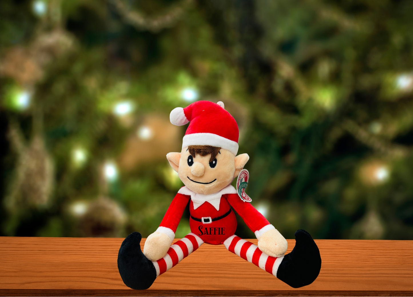 Personalised Elf Teddy – Red or Green Elf Designs