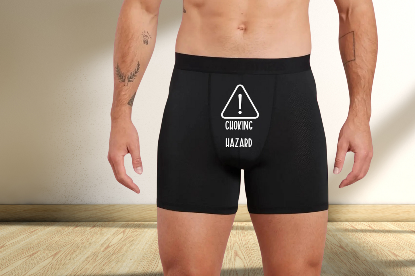 Funny Choking Hazard Black Boxers