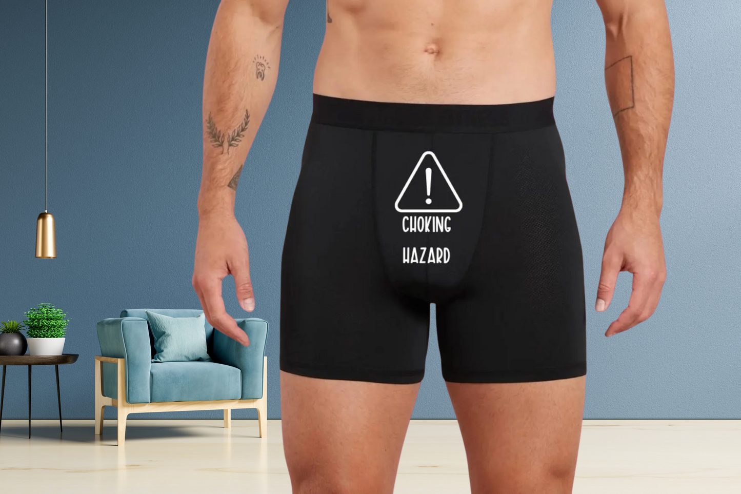 Funny Choking Hazard Black Boxers