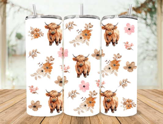 Highland Cow Skinny Tumbler