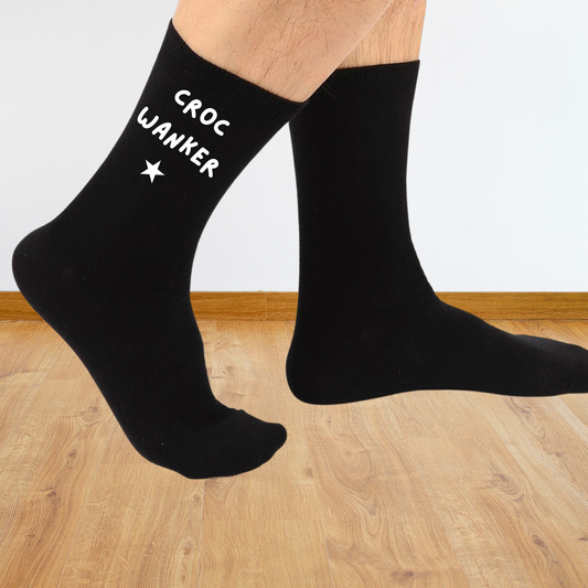 Croc W*nker Funny Printed Socks