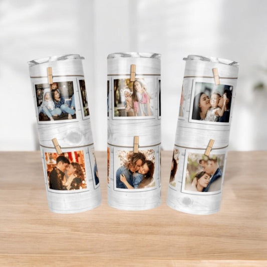 Personalised Wood-Themed Photo Tumbler