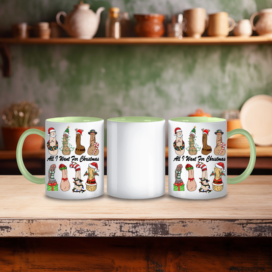 Funny All I Want for Christmas Is Penis Mug