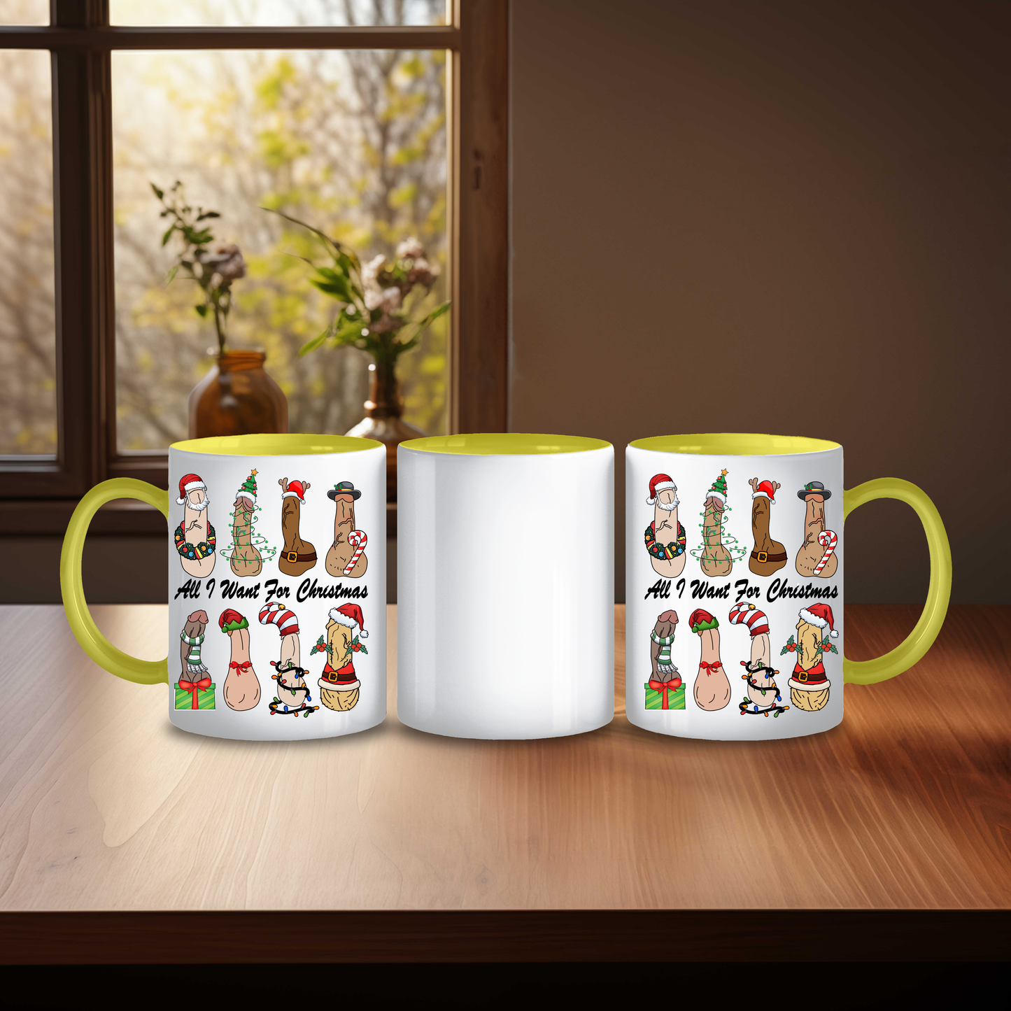 Funny All I Want for Christmas Is Penis Mug