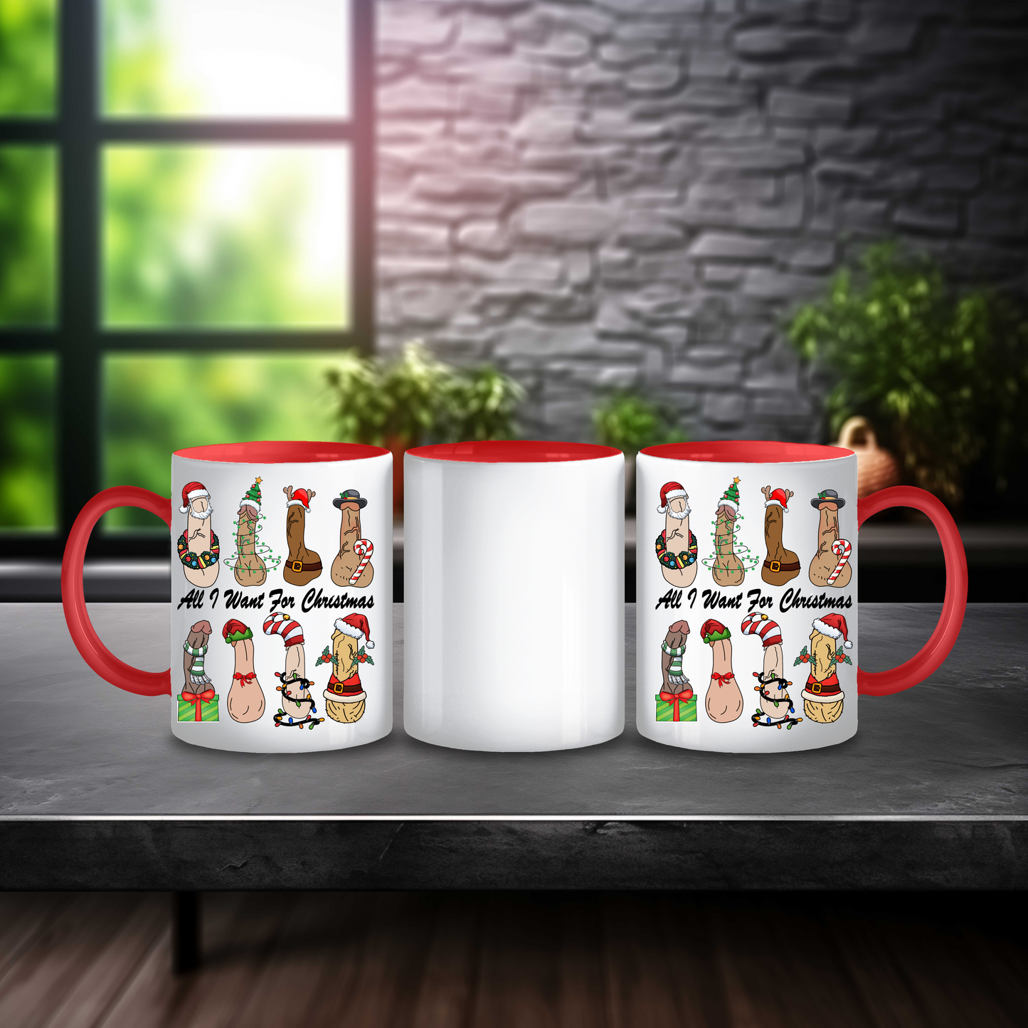Funny All I Want for Christmas Is Penis Mug