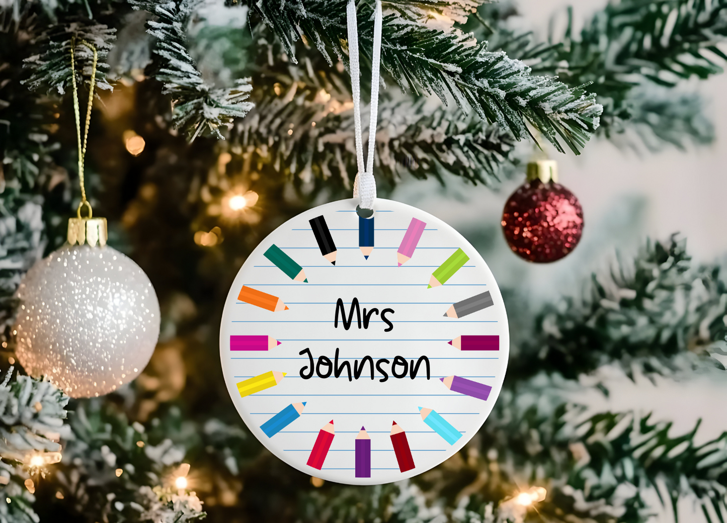 Personalised Teacher Bauble - Ceramic Ornament
