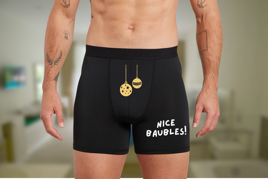 Funny Christmas Boxers | Nice Baubles Men’s Underwear