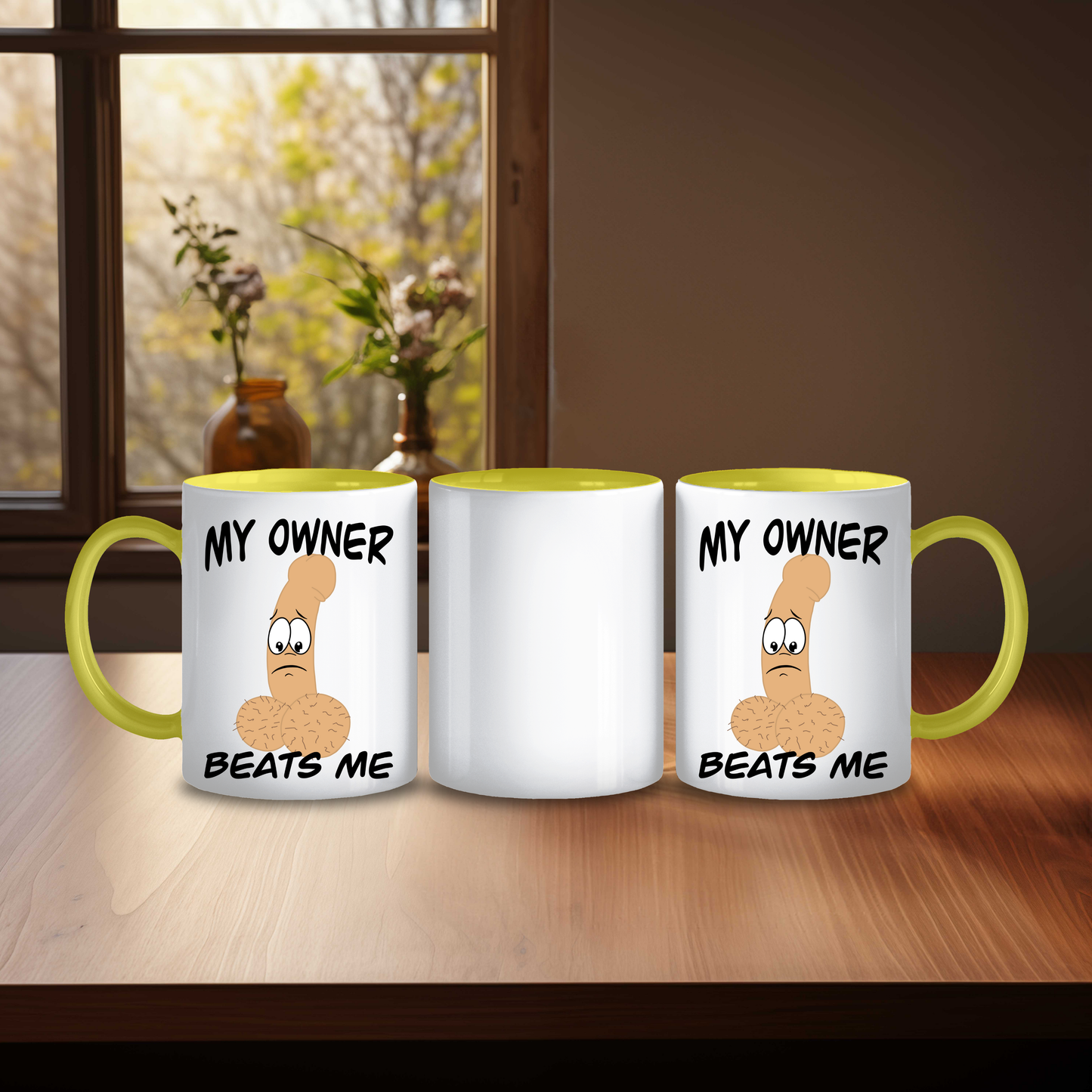 Funny My Owner Beats Me Mug