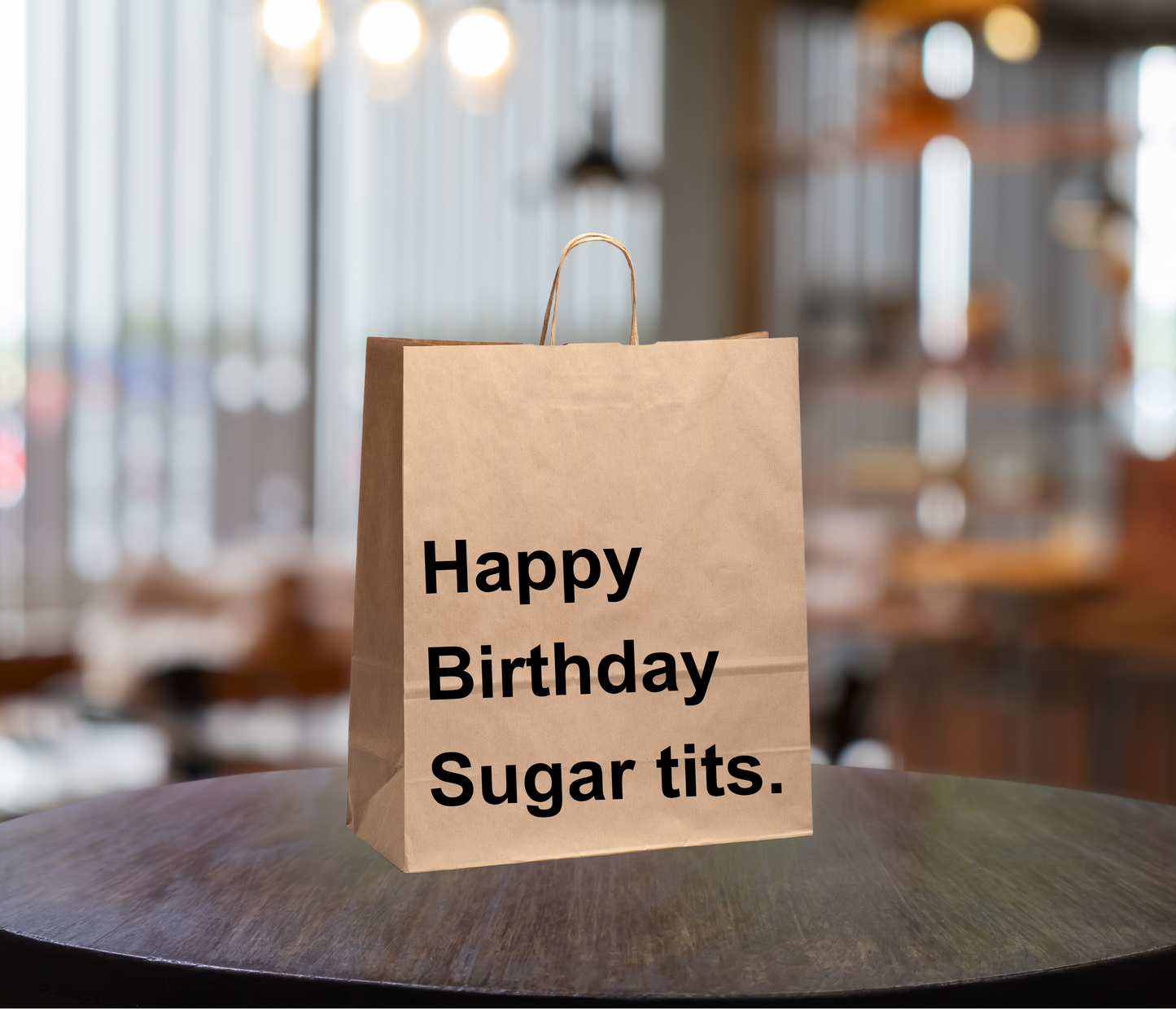 Funny Gift Bag – “Happy Birthday Sugar Tits”