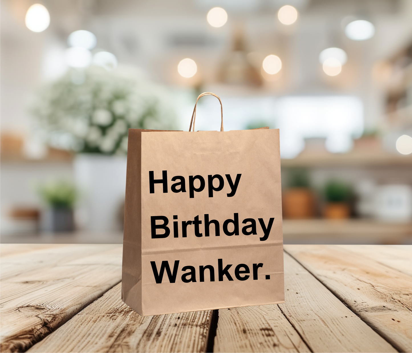 Funny Gift Bag – “Happy Birthday Wanker”