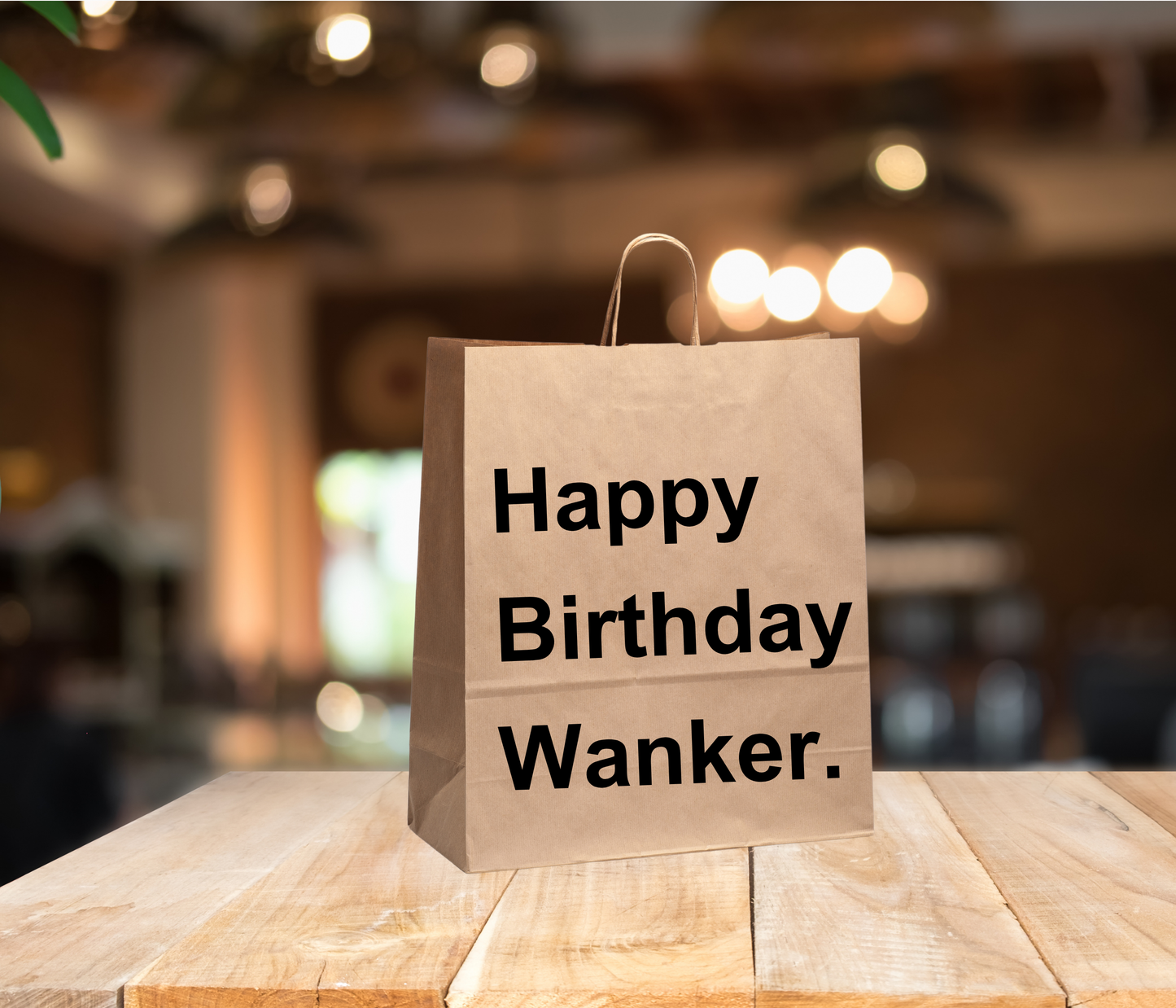 Funny Gift Bag – “Happy Birthday Wanker”