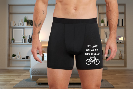 Funny Won't Ride Itself Black Boxers