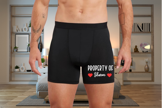 Personalised Property of ... Black Boxers